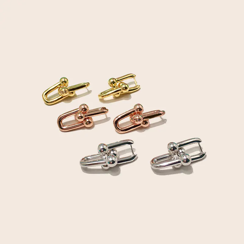 High Version T-Style Chunky Chain Hoop Earrings