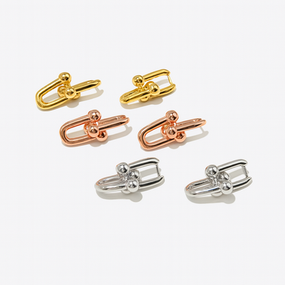 High Version T-Style Chunky Chain Hoop Earrings