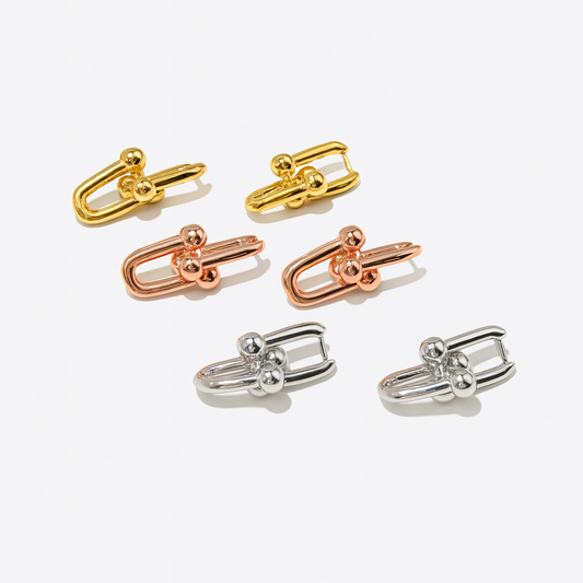 High Version T-Style Chunky Chain Hoop Earrings
