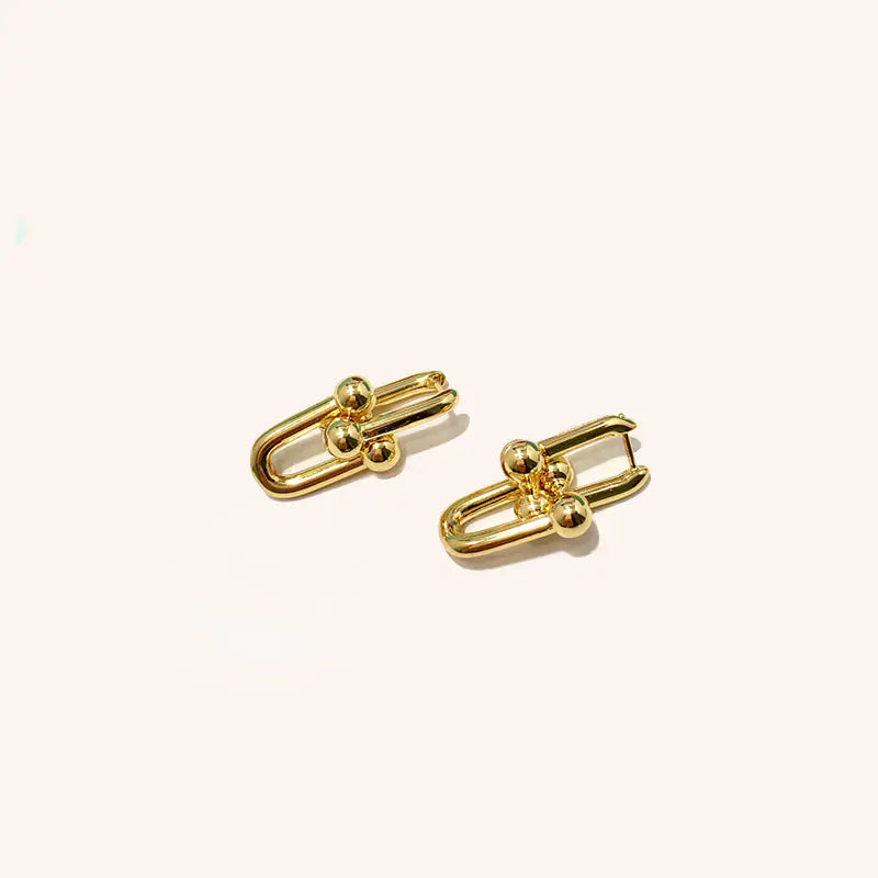 High Version T-Style Chunky Chain Hoop Earrings