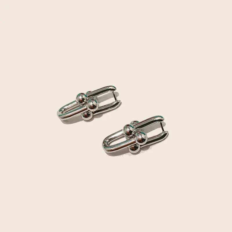 High Version T-Style Chunky Chain Hoop Earrings